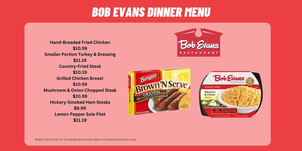 Bob Evans Dinner Menu