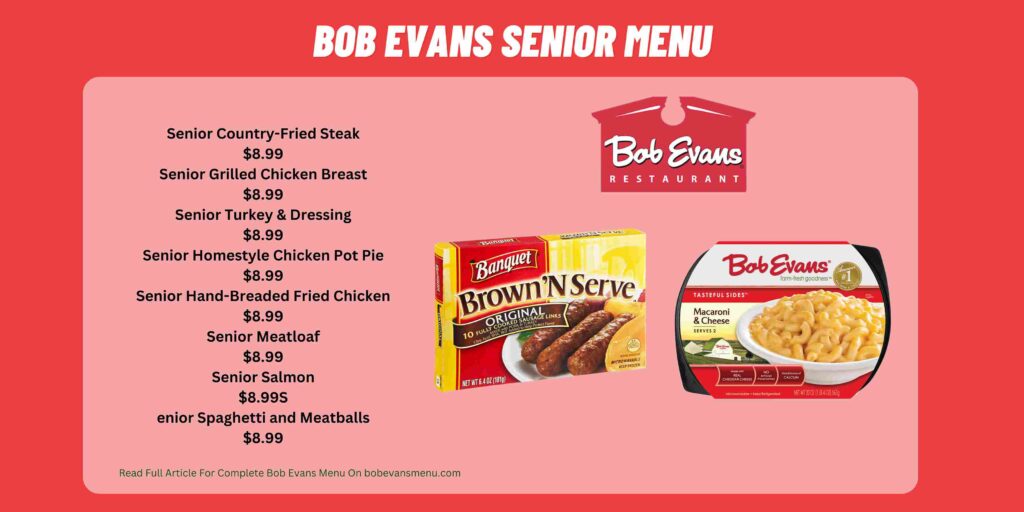 Bob Evans Senior Menu