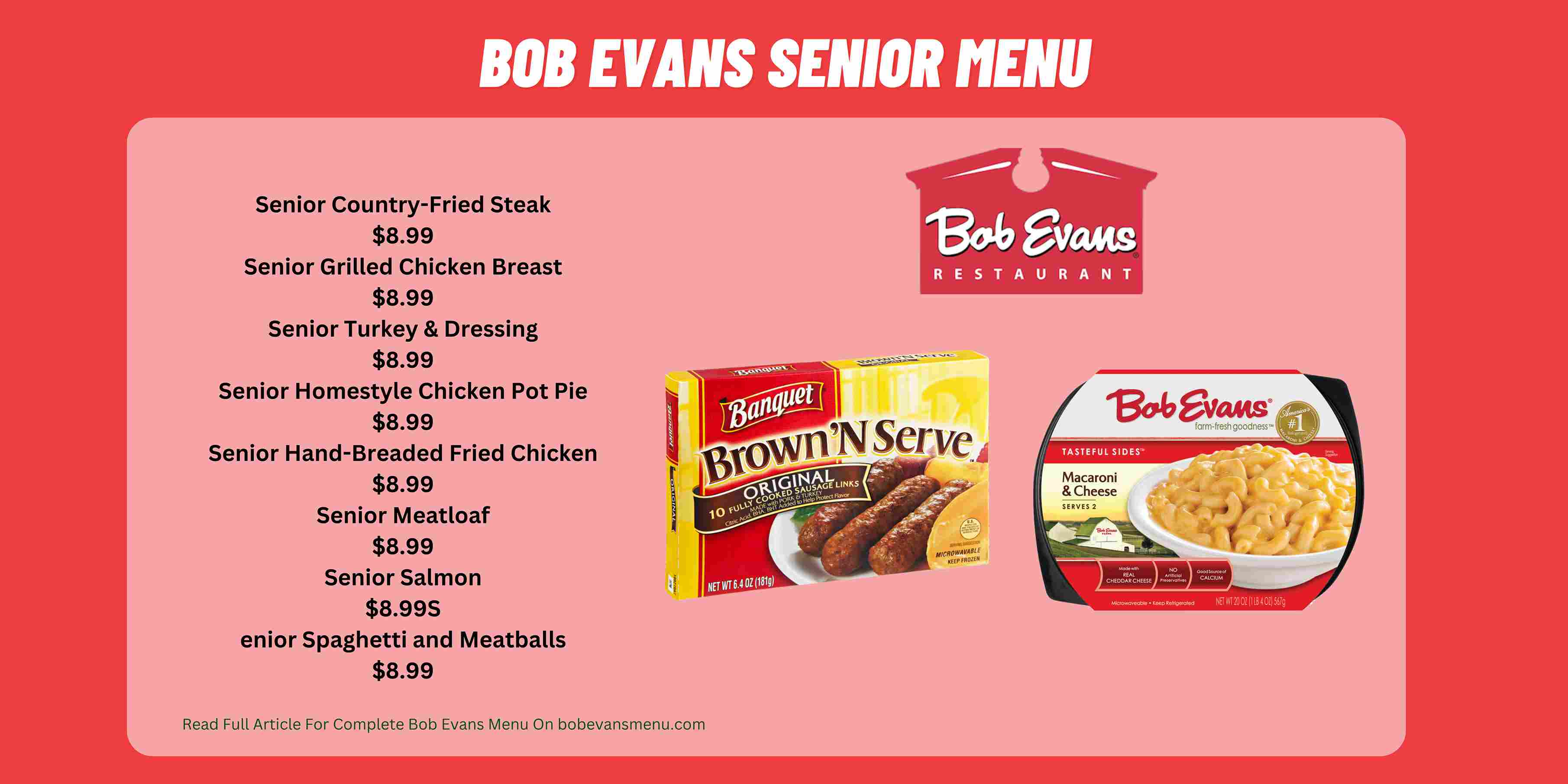 Bob Evans Senior Menu With Prices 2024 Bob Evans Menu Prices [2024