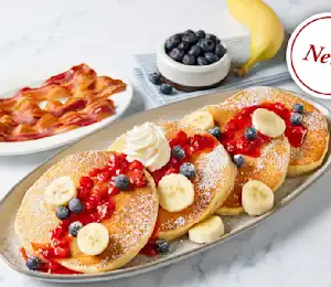 Bob Evans Red, White & Blueberry Hotcakes Combo