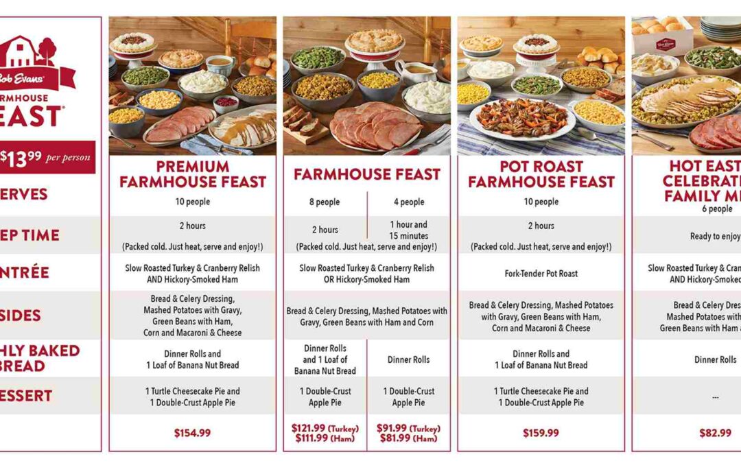 Bob Evans Holiday Menu With Prices 2024